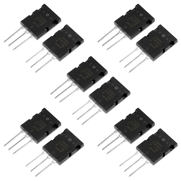 Højeffekt Matched o Transistor - 5 Par Sorte 2SA1943 2SC5200