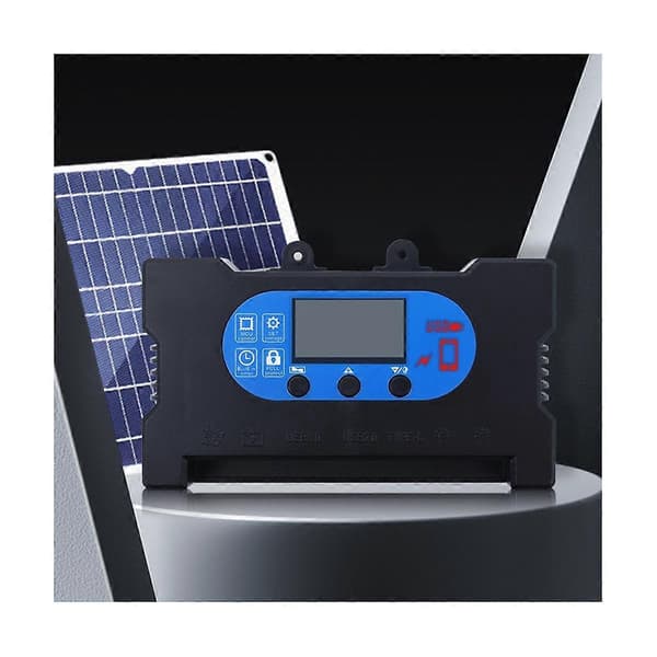Solar Kontroller 100A Solar Spenningsregulator PWM Batterilader LCD Skjerm Dobbel USB Solar Lading