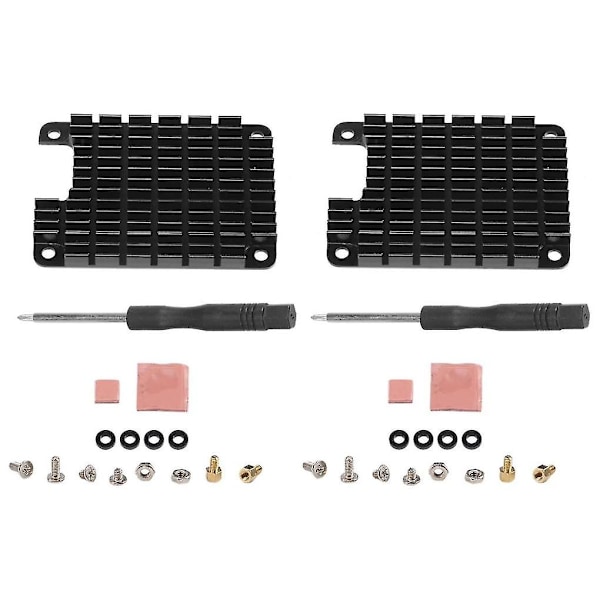 2 sæt køleplade aluminium radiator kølefinne til CM4 Compute Module 4 CPU køleplade med termisk