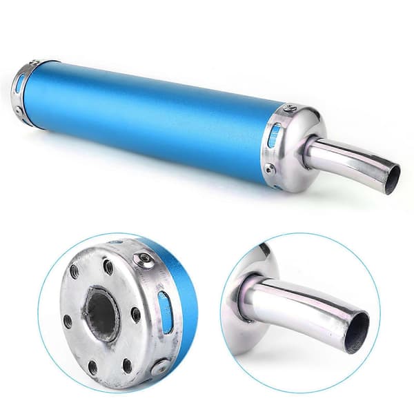 Rustfri Stål Udstødningspotte Lyddæmper 20mm/0.8in Modificerede Dele til 2 Takts Motorcykel Blå