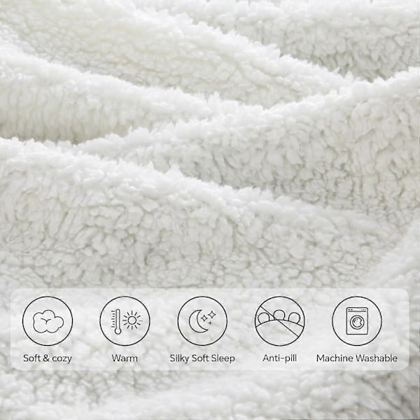 Sherpa Fleece Tæppe - Super Bløde & Varme Tæpper til Sofa & Seng, Marineblå Tykke Bløde Tæpper til Vinter,(127 x 152cm)