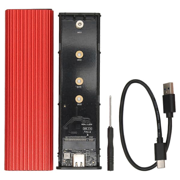 M.2 SSD Kabinet Adapter Værktøjsfri Installation USB C 3.1 NGFF Protokol Rød Mobil Ekstern Computer SSD