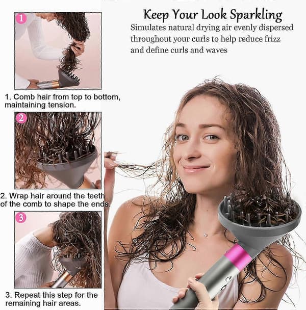 Fin Anvendelig Diffuser til Dyson Airwrap Styler HS01 HS03 HS05, konvertibel til Airwrap styler til hårtørrer, diffusertilbehør