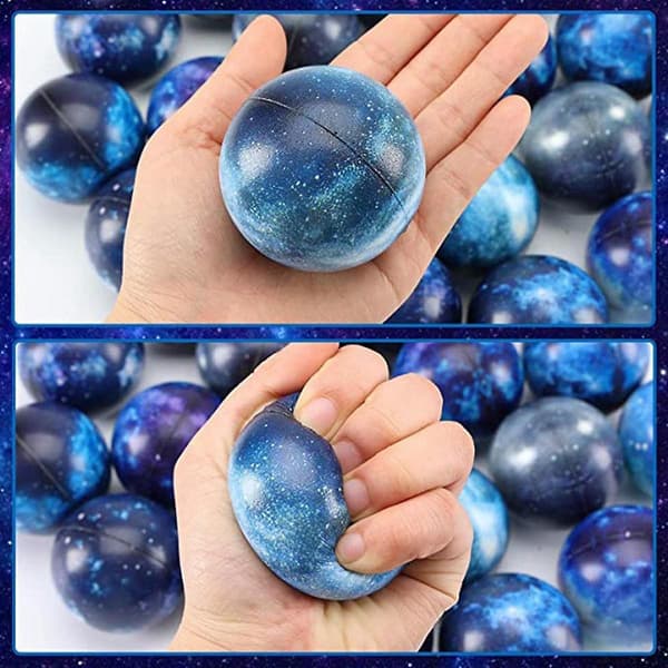 20 Pak Galaxy Stressbolde, 2,5 Tommer Rumtema Squeezebolde, Stressaflastende Bold Squeeze Angst