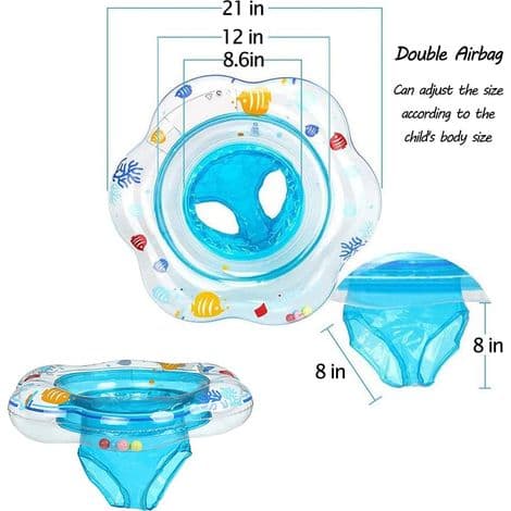 Babysimring, uppblåsbar poolflotte med säte för spädbarn/barn 6 till 36 månader
