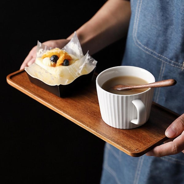 Träbricka, Massivt Trä Eftermiddagstebricka, Fruktbricka, Kaffeshop Enkel Snacksbricka