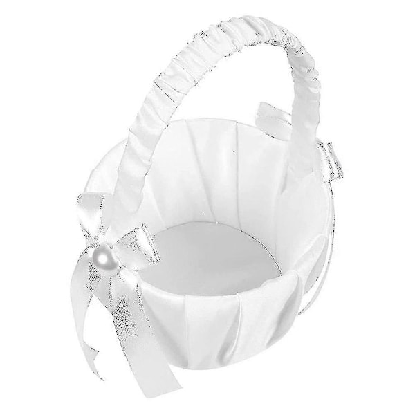 2 Pak Bryllups Satin Blomsterkurv, sløjfe Blomsterkurv