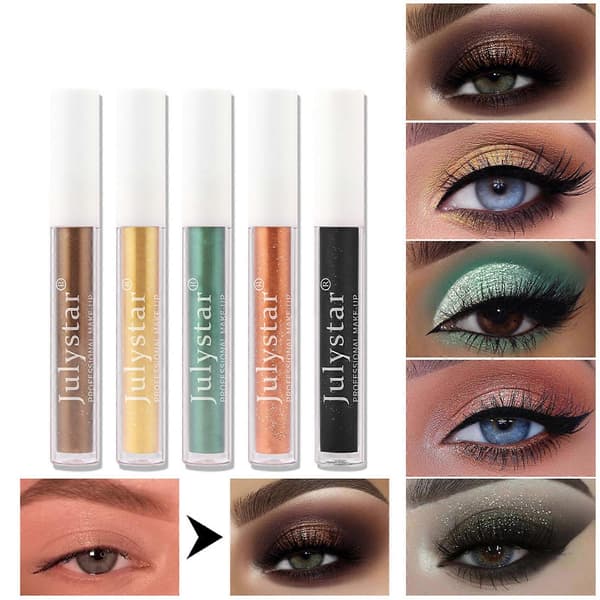 Ögonskuggstift Diamant Flytande Glitter Pärlhighlight Glitter Matt Avslutning Flytande Set 10*2,5ml
