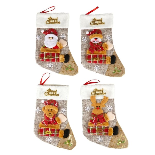 Julhängande Ornament Julstrumpor Imiterar Tomte - Rådjur Björnen Julpynt Hängande