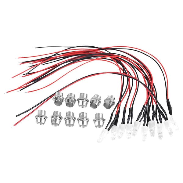 Ultra Bright 12V 8mm ferdigkablede LED-lyspærer (10 stk)