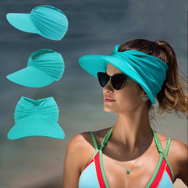Strand solhat til kvinder 2025 forår og sommer ny stil hul hat solbeskyttelse hat til kvinder udendørs sportshat 8