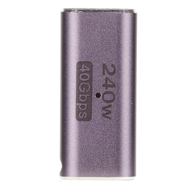 Type C Adapter USB4.0 HD 8K 40Gbps PD240W Hurtiglading Aluminiumskall Bærbar Type C til Type C Adapter for Mobiltelefon Hunn til Hunn, Rett