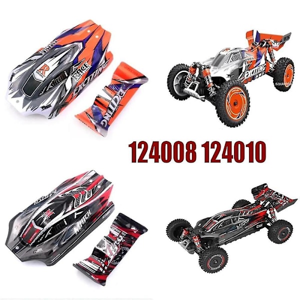 For 124010 124008 1/12 Rc Bil Reservedeler Bilskall 124010-2817 (oransje)