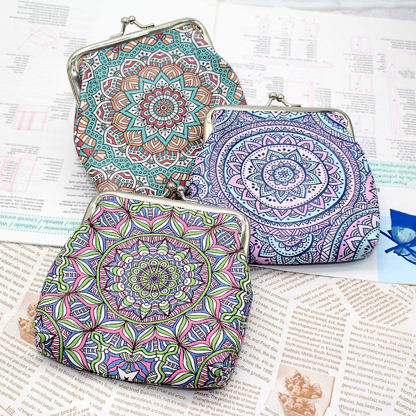 4-pack Myntbörs Söt Växelväska Clutch Plånbok Kosmetikaväska Handväska