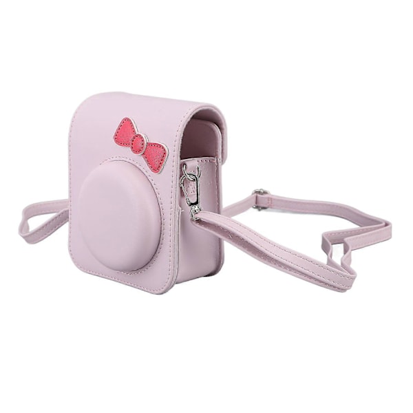 Kameran suojakotelo Kannettava rusettisäilytyssuojus Kantolaukku säädettävällä olkahihnalla, yhteensopiva Fujifilm Mini 12 Pinkin kanssa