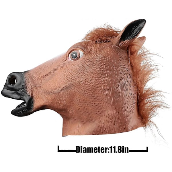Deluxe Novelty Halloween Kostumefest Latex Dyrehovedmaske Hestehoved Brun