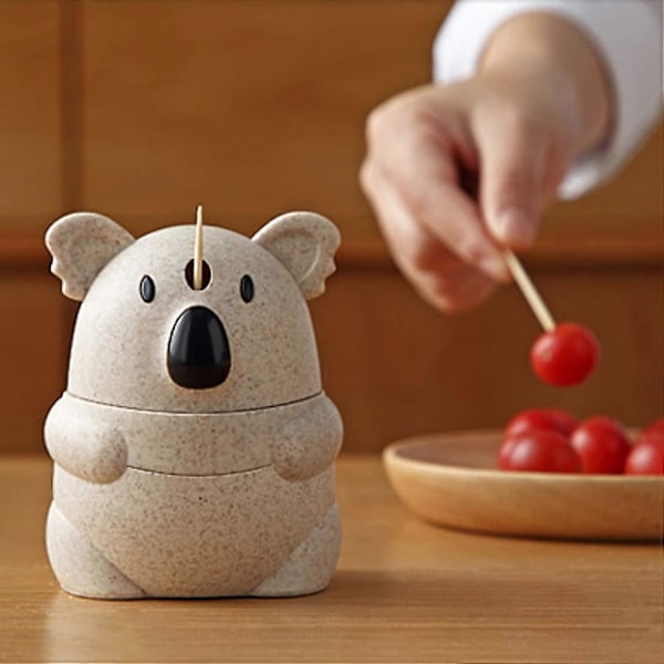 Pop-up Tandpetshållare, Automatisk Tandpetare Dispenser, Tandpetare Förvaringslåda (Koala)