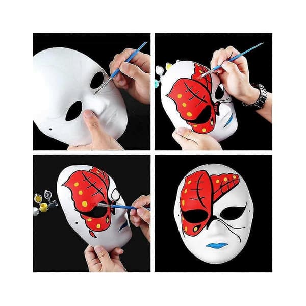 30-pack Pappersmachémasker i 2 storlekar Skapa konstnärliga hantverksprojekt från väggdekorationer till teater A