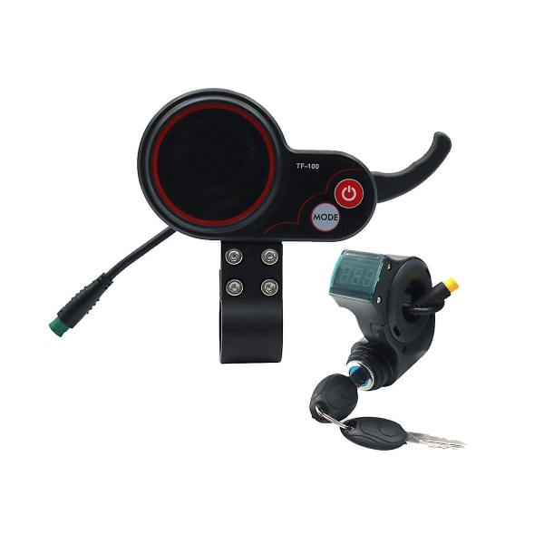 TF-100 Display Dashboard 5Pin+3PIN Ignition Lock Key Scooter Skateboard Speedometer for Electric Scooter Parts