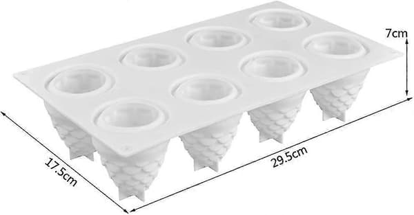 8 Hulrom Ananasform Silikonform 3d Furuform Lysformer Bakeform