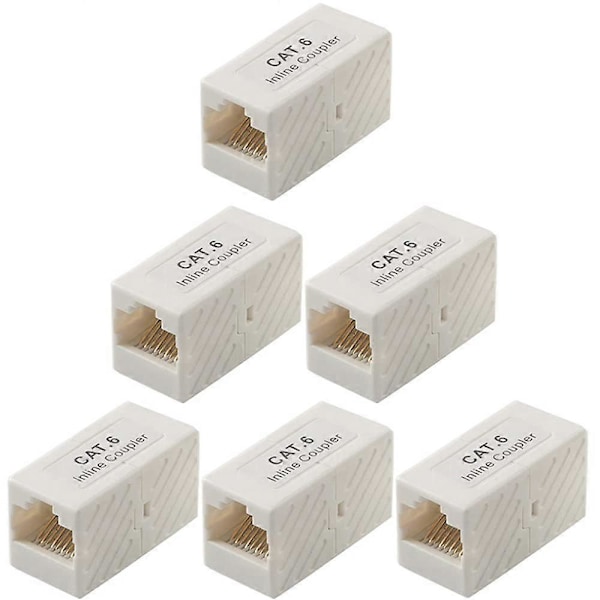6-delt RJ45 CAT6 Inline Kobling, Hunn til Hunn