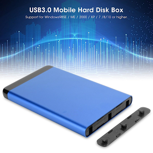 Portabel USB3.0 Mobil Hårddiskkapsling för 2.5in SSD/HDD, 8TB Kapacitet, Aluminiumlegering