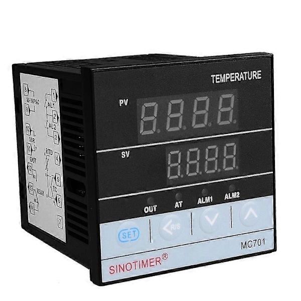 MC701 Digital Temperaturregulator Vandtæt K Type PT100 Sensor Input Relæ Output