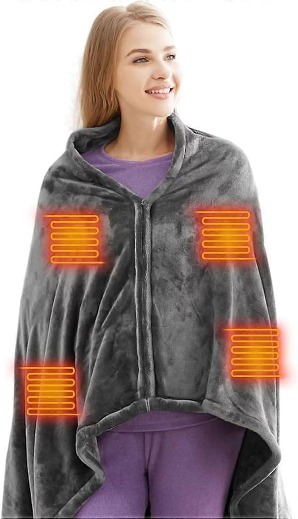 Termisk Fleece Elektrisk Varmetæppe, Luksus Super Hyggeligt Varmetæppe, til Sofaseng, Varm Tæppe Gave til Bedstemor (80*150cm)