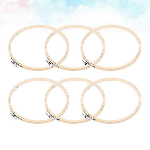 6 kpl Kirjontasetti Ristipisto Bambukehys Pyöreä Kirjontakehys Tee-se-itse Käsityö Ompelu Neulontatyökalu (15cm Khaki)