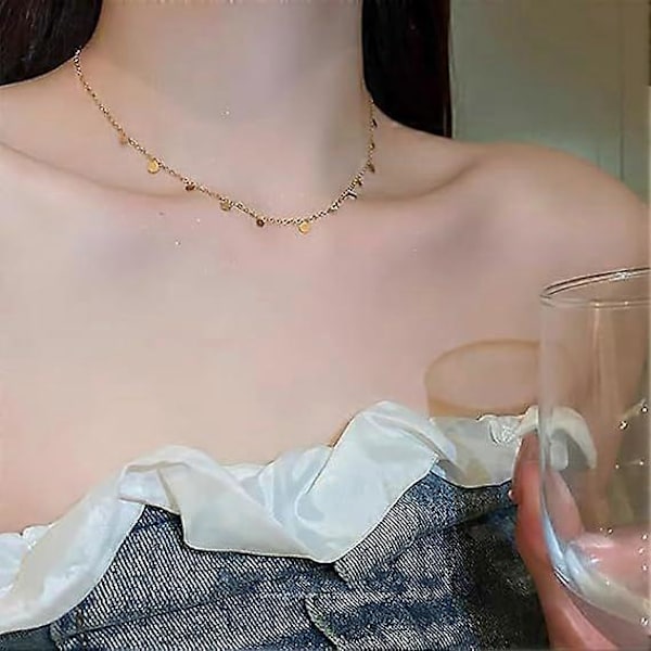 Elegant Multi Disc Choker Halskæde til Kvinder og Piger