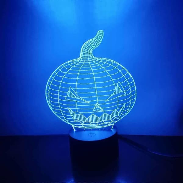 SBSG 3D Halloween Græskar Natlampe LED Illusionslampe Sengelampe Bordlampe