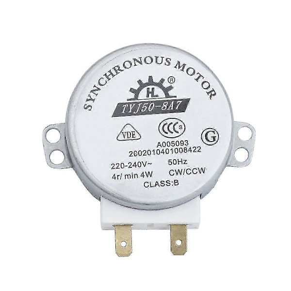 TYJ50-8A7 AC 220V-240V 4RPM 4W CW/CCW Mikroaaltouunin Pyörivä Synkronimoottori - Yvan