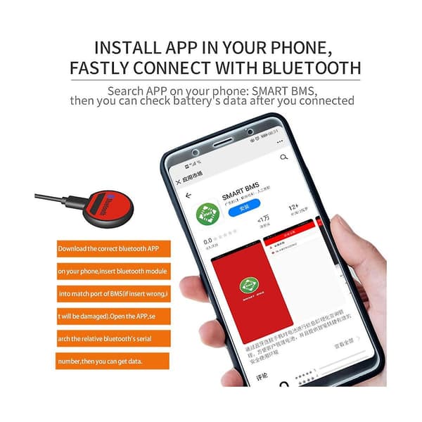 Bluetooth-modul Bt Dongle Androd Ios Systemovervåking via telefonapp Smart BMS Bare