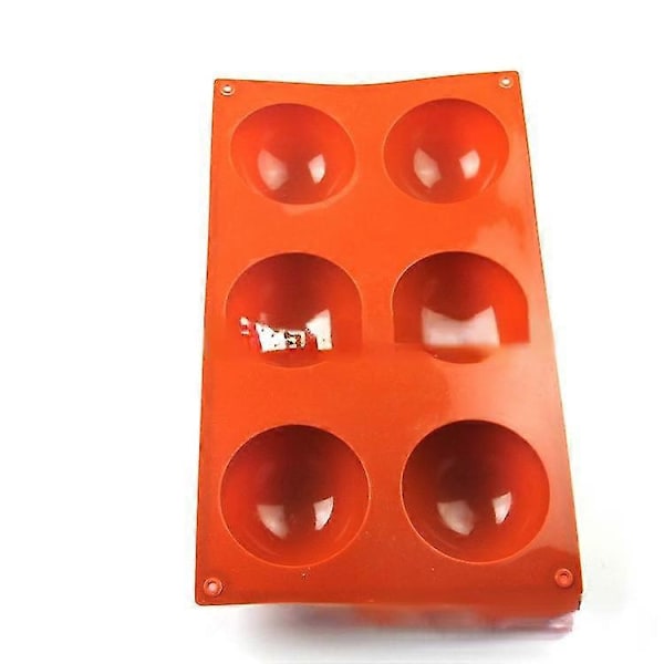 6 Halvcirkelformede Silikone Kageforme Køkkenbageforme Halloween 3d Chokolade Sfæriske Forme