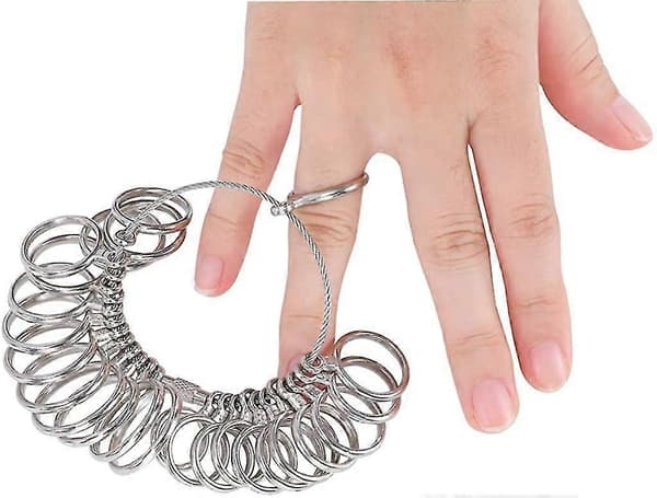Ringmåler Sett Metall Ringmåler Verktøy Finger Måleverktøy Ringstørrelse
