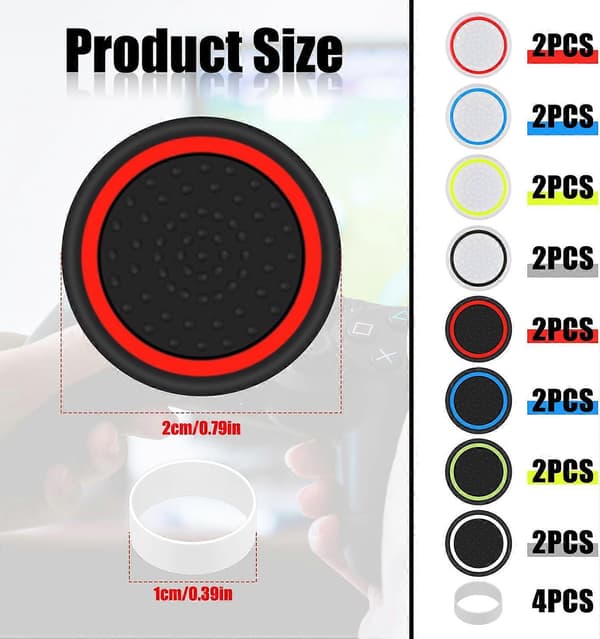 20 stk. Controller Thumb Grips til PS5/4, Silikone Anti-Slip Thumbstick Grip Cover