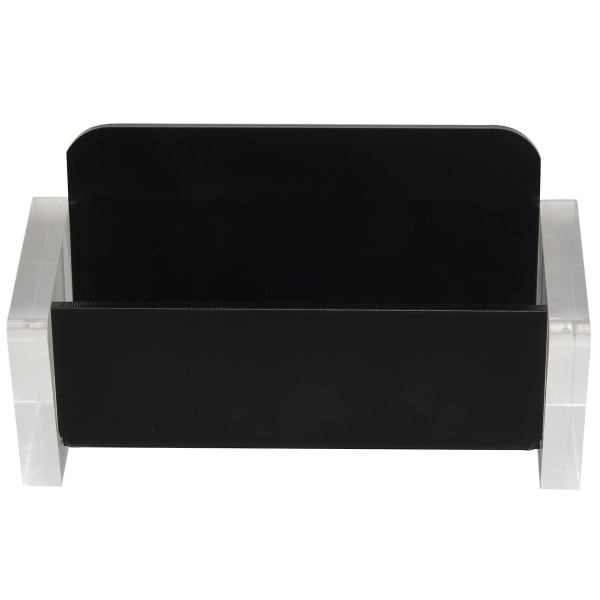 Akryylipöytäkoneen käyntikorttipidikkeen näyttö työpöydälle Tyylikäs käyntikorttiteline toimiston mustalle