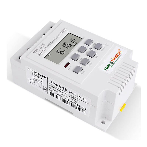 Sinotimer Tm616w-2 30a 220v Elektroninen Viikoittainen Ohjelmoitava Digitaalinen Aika-kytkin Relä Ajastimen Ohjaus
