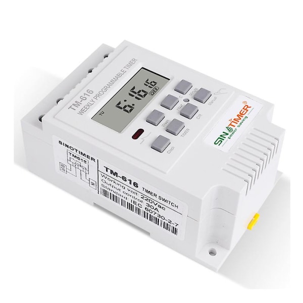 Sinotimer Tm616w-2 30a 220v Elektronisk Ugentlig Programmerbar Digital Tidskontakt Relæ Timerstyring