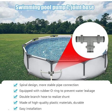 T-formet slangetilslutning til swimmingpools - Diameter: 38 mm - 3-vejs - Diameter: 38 mm