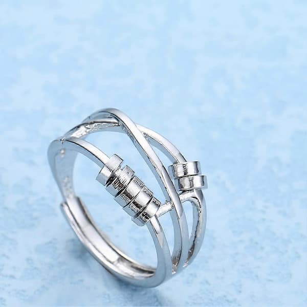 925 Sterling Sølv Ring for Kvinner Menn Fidget Fredsringer for Stresslindring