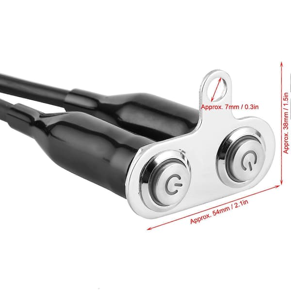 12V Motorcykel Styrswitch LED Modificeringsbeslag Kontrol Trykknap med 2 stk. Switch-knapper