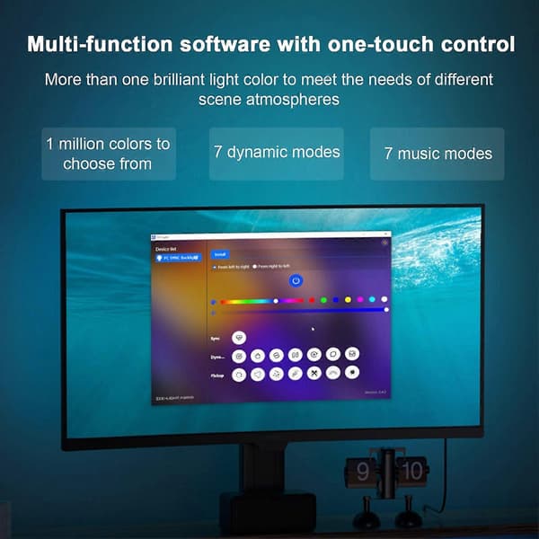 RGB Phantom Ambiance Display LED-lysbjælke Musikrytme Dynamisk lyssynkronisering (27 tommer)