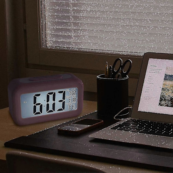 Digital Väckarklocka med Batteri för Sovrum, LCD-Display Sängklocka med Snooze