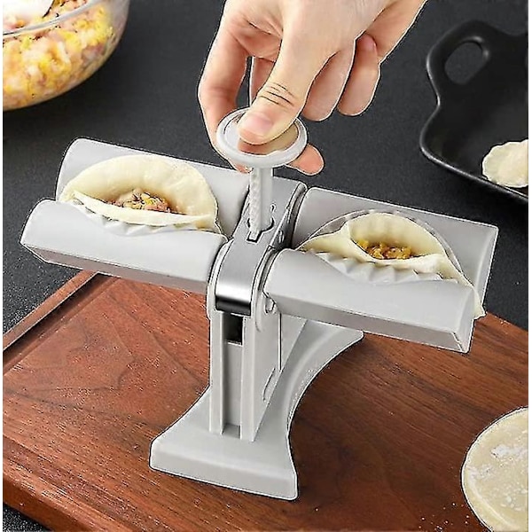 Dumpling Maker, Dobbel Automatisk Dumpling Maker Form for Husholdningsbruk, Empanada Press Ravioli Form Kjøkken