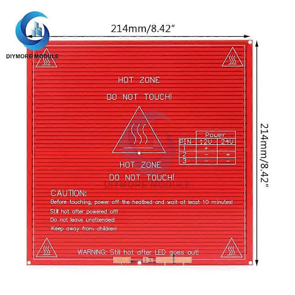 MK2B Opvarmet Plade 3D Printer Del DIY Kit Varmeplade Bed PCB 214*214*1.6MM Opgraderet Til 3D Printer RepRap