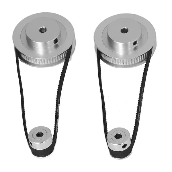 Timing Pulley Sæt 20 Tænder 60 Tænder Aluminium Synkront Hjul med 280mm Længde 6mm Bredde Timing Bælte til 3D Printer 5mm/0.2in Boring