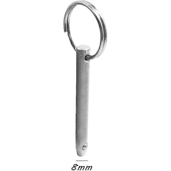 Sæt med 4 Quick Release Pins, Diameter 8mm og 6.3mm, Samlet Længde 76mm, Fuldt Fremstillet af 316 Rustfrit Stål