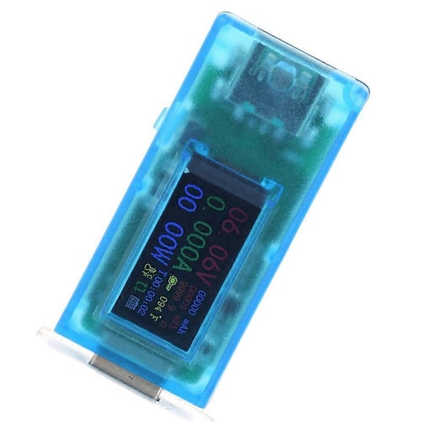 0,96 tommer IPS LCD-skærm 13 i 1 Multifunktionel USB-tester Spænding Strøm Effekt Måler Voltmeter A