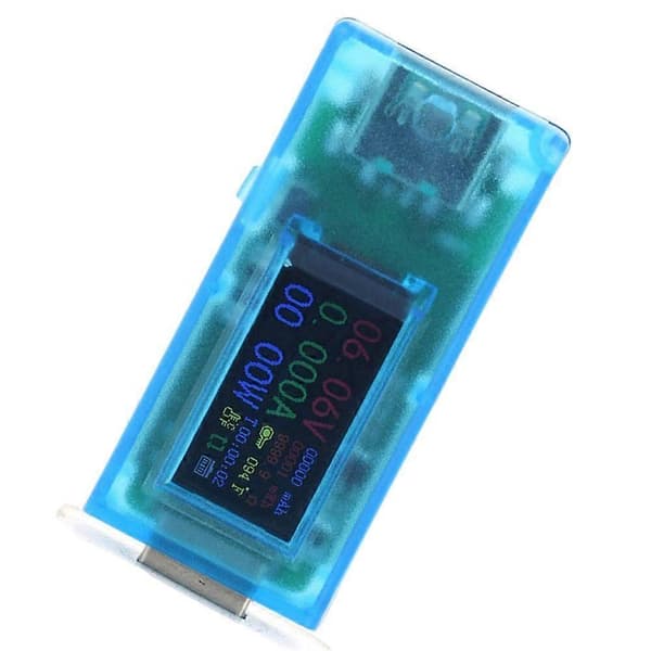 0,96 tommers IPS LCD-skjerm 13 i 1 Multifunksjons USB-tester Spenning Strøm Effekt Måler Voltmeter A